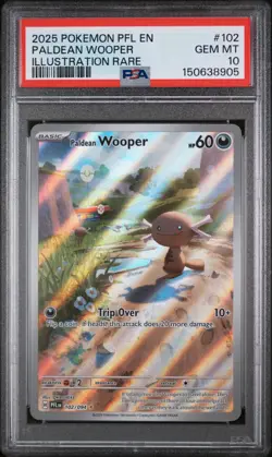 2025 POKEMON PFL EN-PHANTASMAL FLAMES ILLUSTRATION RARE PALDEAN WOOPER PSA 10 - Image 1