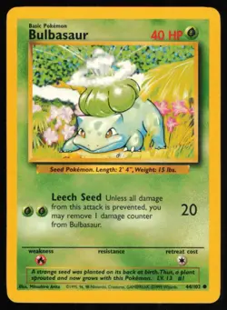 1999 CLASSIC - BASE SET BULBASAUR BASIC/COMMON #44 - Image 1