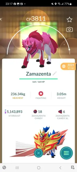 Pokemon Go Legendary Shiny Zamazenta ( High CP ) - Image 1