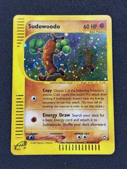 Pokemon TCG Sudowoodo H24/H32 Aquapolis Holo Rare Near Mint - Image 1