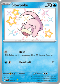 Slowpoke 116/091 Shiny Rare Paldean Fates Pokemon NM/M - Image 4