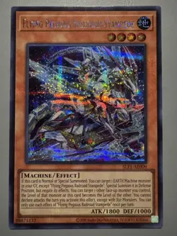 YUGIOH FLYING PEGASUS RAILROAD STAMPEDE ALT ART ASIA ENGLISH SLF1 SECRET RARE - Image 1