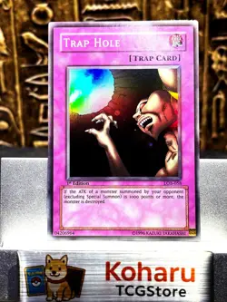 Yugioh Trap Hole LOB-058 The Legend of Blue Eyes White Dragon 1st Edition -NM - Image 1