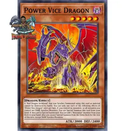 Yugioh! 1x Power Vice Dragon BLZD-EN002 Secret Rare 1st Ed NM - Image 1
