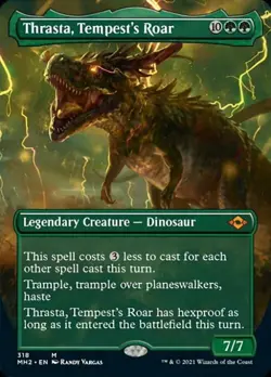 MTG English Thrasta, Tempest's Roar (Borderless) NM Foil Modern Horizons 2 - Image 1