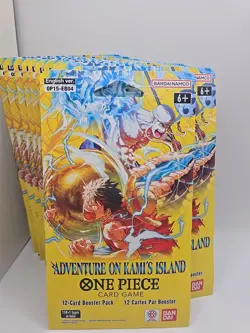 One Piece Adventure On Kami’s Island OP15-EB04 Sleeved Booster Lot Of 11 Packs - Image 2