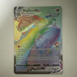 Pokemon Blaziken VMAX Secret Rare Full Art Rapid Strike Chilling Reign Holo Card - Image 5