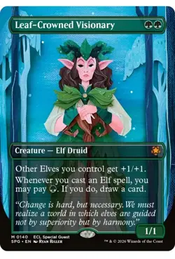 1x MTG Leaf-Crowned Visionary Special Guests #140 Mythic! NM Mint! - Image 1