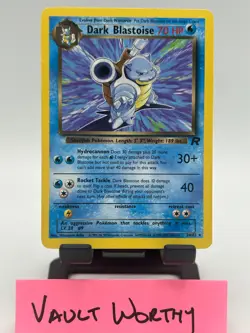 💧 2000 POKEMON TEAM ROCKET #20 DARK BLASTOISE NON HOLO RARE WOTC CARD 💧 - Image 1