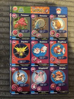 POKEMON Trivia 1999 Burger King Master Trainer Collector Set-COMPLETE-UNCUT 1-20 - Image 4