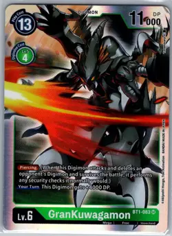 GranKuwagamon BT1-083 SR Release Special Booster 1.5 - Digimon Card Game - NM - Image 1
