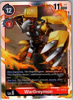 WarGreymon BT-025 SR Release Special 1.0 - Digimon Card Game - NM - Image 1