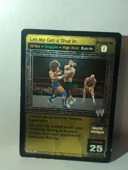 WWE RAW DEAL (2006) "LET ME GET A SHOT IN" Ultra Rare CCG Wrestling Foil Card - Image 1