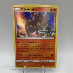 The Pokemon Volcanion SM179 Unbroken Bonds Prerelease Promo Holo LP Stamped - Image 1
