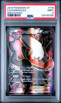 2016 POKEMON XY BREAKPOINT #118 FULL ART/DARKRAI EX PSA 9 - Image 1