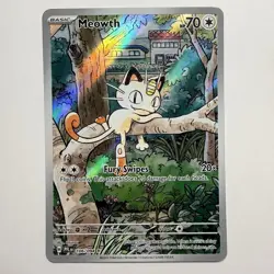 Pokemon TCG Phantasmal Flames Meowth Illustration Rare Holo 106/094 NM - Image 1