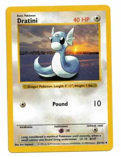 Pokemon Card: Dratini 26/102 Base Set Shadowless Rare! EXC - Image 1