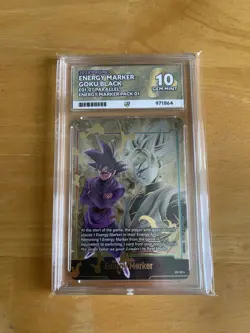 Dragon Ball Gold Energy Marker E01-07 Goku Black Ace Graded 10 Promo Card Pop 2 - Image 3