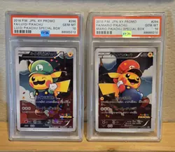 Pokemon Cards(2) 2016 Promo MARIO&LUIGI PIKACHU 294 & 296 XY-p(art/deco Cards) - Image 1