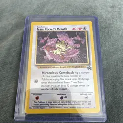 Team Rocket's Meowth No.18 WOTC Black Star Promo Pokemon Card NM Vintage - Image 1