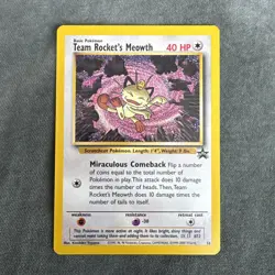 Team Rocket's Meowth No.18 WOTC Black Star Promo Pokemon Card NM Vintage - Image 2