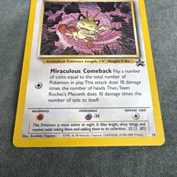 Team Rocket's Meowth No.18 WOTC Black Star Promo Pokemon Card NM Vintage - Image 3