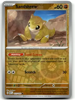 Sandshrew 027/165 Common 151 Pokemon Reverse Holo Near Mint - Image 1