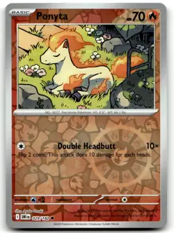 Ponyta 029/182 Common Destined Rivals Pokemon Reverse Holo Near Mint - Image 1