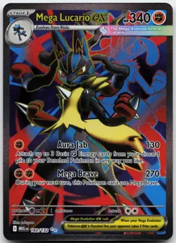 Mega Lucario ex 160/132 Ultra Rare Mega Evolution Pokemon Near Mint - Image 1