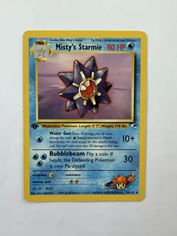 1st edition MISTY'S STARMIE 56/132 VINTAGE UNCOMMON GYM HEROES POKEMON PLAYED - Image 1
