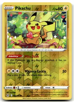 Pikachu 052/196 Common Lost Origin Pokemon Reverse Holo Near Mint - Image 1