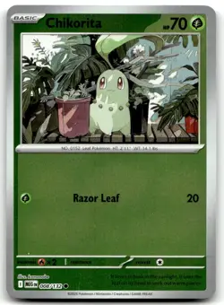 Chikorita 008/132 Common Mega Evolution Pokemon Reverse Holo Near Mint - Image 1