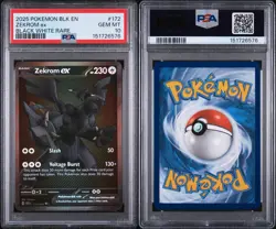 Pokemon Zekrom ex 172/086 Sv: Black Bolt Rare Holo PSA 10 English 2025 - Image 3