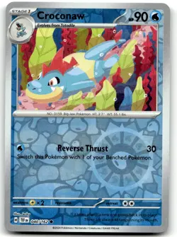 Croconaw 040/162 Common Temporal Forces Pokemon Reverse Holo Near Mint - Image 1