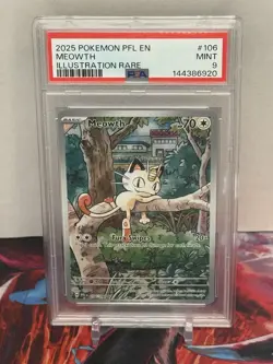 Pokemon Meowth 106/094 Phantasmal Flames Illustration Rare Holo PSA 9 70 HP Eng - Image 1