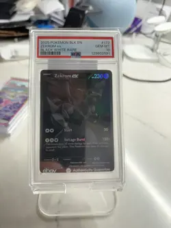 2025 Pokemon BLK EN Zekrom EX Black Bolt White Rare #172 PSA 10 GEM MINT - Image 2