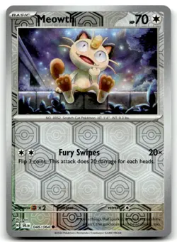 Meowth 048/064 Common Shrouded Fable Pokemon Reverse Holo Near Mint - Image 1