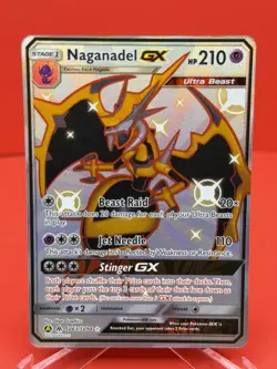 Pokemon Naganadel GX SV63/SV94 Hidden Fates: Shiny Vault Shiny Holo Rare - NM - Image 1