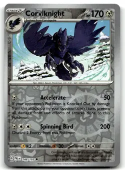 Corviknight 148/193 Uncommon Paldea Evolved Pokemon Reverse Holo Near Mint - Image 1