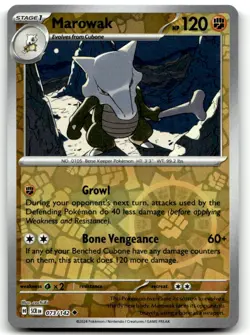 Marowak 73/142 Uncommon Stellar Crown Pokemon Reverse Holo Near Mint - Image 1