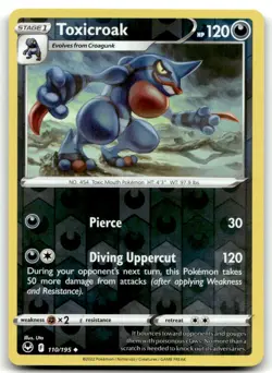 Toxicroak 110/195 Uncommon Silver Tempest Pokemon Near Mint - Image 1