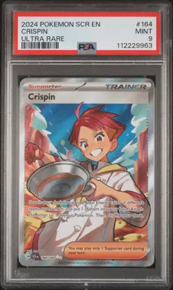 [PSA 9] 2024 POKEMON SCR EN-STELLAR CROWN ULTRA RARE #164 ✨ CRISPIN 164/142 ✨ - Image 1