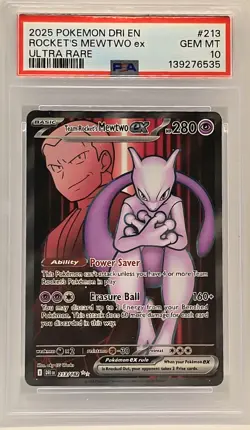 Team Rocket’s Mewtwo ex PSA 10 213/182 Ultra Rare Pokemon Card GEM MINT - Image 1