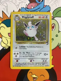 Wigglytuff #19 19/130 Base Set 2 Holo Rare WOTC Vintage Pokemon Card LP - Image 1