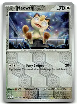 Meowth 048/064 Common Shrouded Fable Pokemon Reverse Holo Near Mint - Image 1