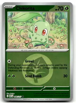 Chikorita (Energy Symbol Pattern) 008/217 Common ME: Ascended Heroes Pokemon NM - Image 1