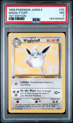 1999 POKEMON JUNGLE 1ST EDITION #32 WIGGLYTUFF PSA 7 - Image 1