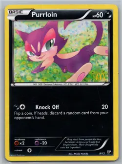 Purrloin 009/012 Holo P McDonald's Promos 2012 MP Pokemon - Image 1