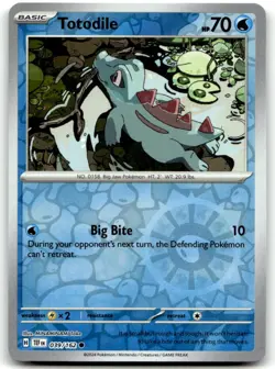 Totodile 039/162 Common Temporal Forces Pokemon Reverse Holo Near Mint - Image 1