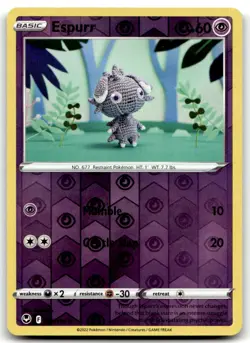 Espurr 081/195 Common Silver Tempest Pokemon Reverse Holo Near Mint - Image 1